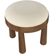 Meridian Furniture Larea Cream Linen Textured Fabric Upholstered Ottoman