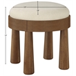 Meridian Furniture Larea Cream Linen Textured Fabric Upholstered Ottoman