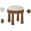 Meridian Furniture Larea Cream Linen Textured Fabric Upholstered Ottoman