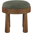 Meridian Furniture Larea Olive Linen Textured Fabric Upholstered Ottoman