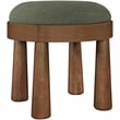 Meridian Furniture Larea Olive Linen Textured Fabric Upholstered Ottoman