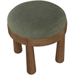 Meridian Furniture Larea Olive Linen Textured Fabric Upholstered Ottoman