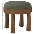 Meridian Furniture Larea Olive Linen Textured Fabric Upholstered Ottoman