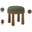 Meridian Furniture Larea Olive Linen Textured Fabric Upholstered Ottoman