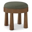 Meridian Furniture Larea Olive Linen Textured Fabric Upholstered Ottoman