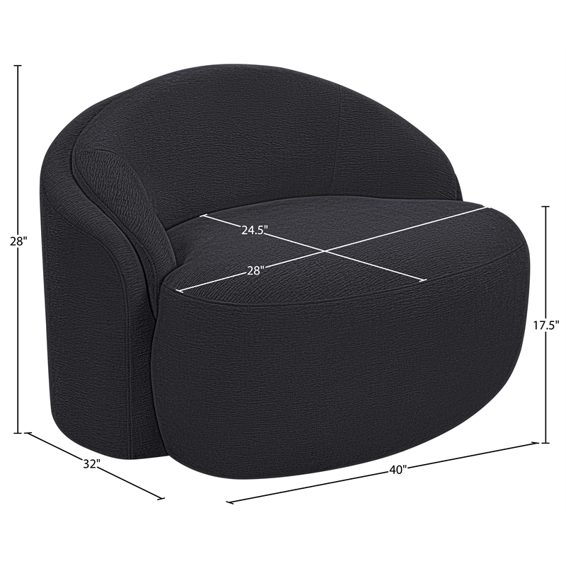 Meridian Furniture Caspian Black Chenille Fabric Upholstered Chair