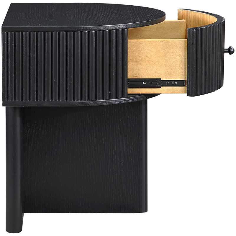 Meridian Furniture Cortland Black Acacia Veneer And Solid Wood Night Stand