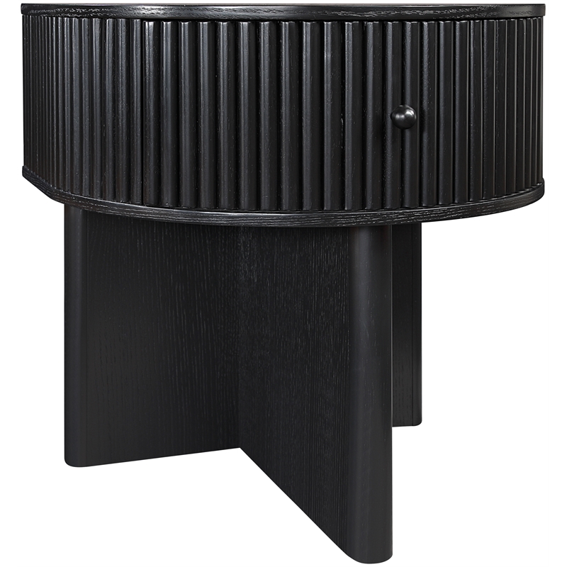 Meridian Furniture Cortland Black Acacia Veneer And Solid Wood Night Stand