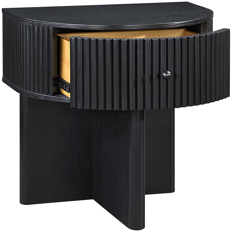 Meridian Furniture Cortland Black Acacia Veneer And Solid Wood Night Stand