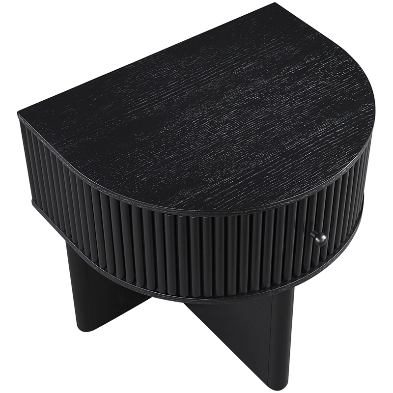 Meridian Furniture Cortland Black Acacia Veneer And Solid Wood Night Stand