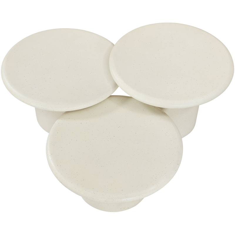 Meridian Furniture Emara Cream Concrete 3pc. Indoor / Outdoor Coffee Table