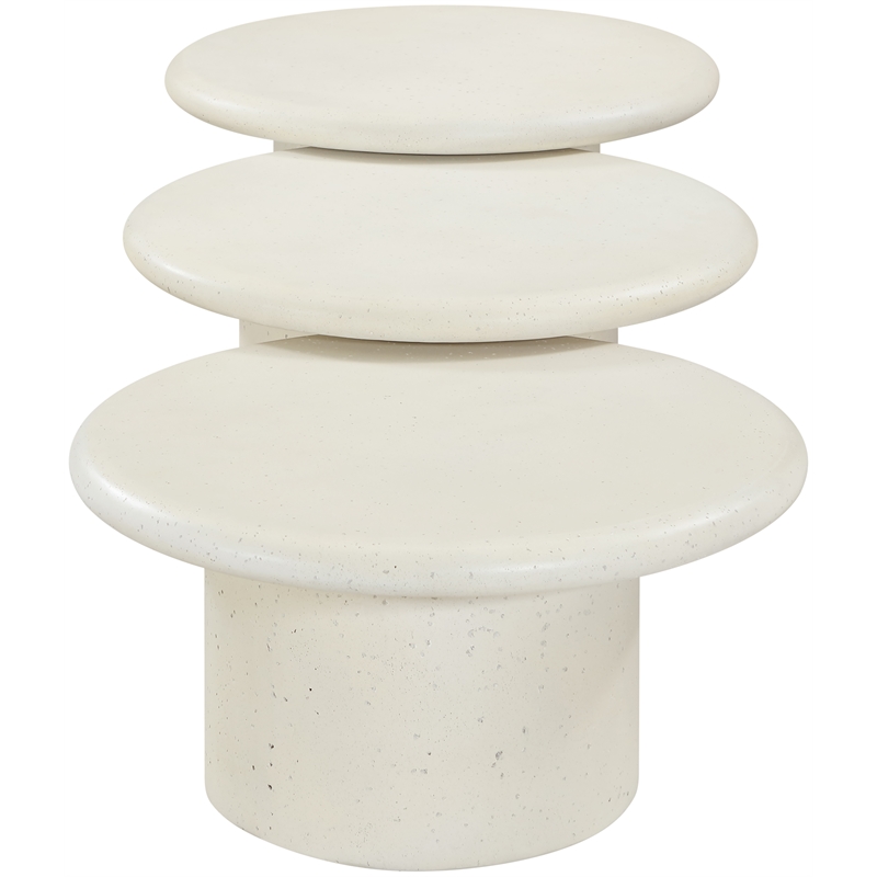 Meridian Furniture Emara Cream Concrete 3pc. Indoor / Outdoor Coffee Table