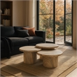 Meridian Furniture Emara Travertine Concrete 3pc. Indoor / Outdoor Coffee Table
