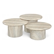 Meridian Furniture Emara Travertine Concrete 3pc. Indoor / Outdoor Coffee Table