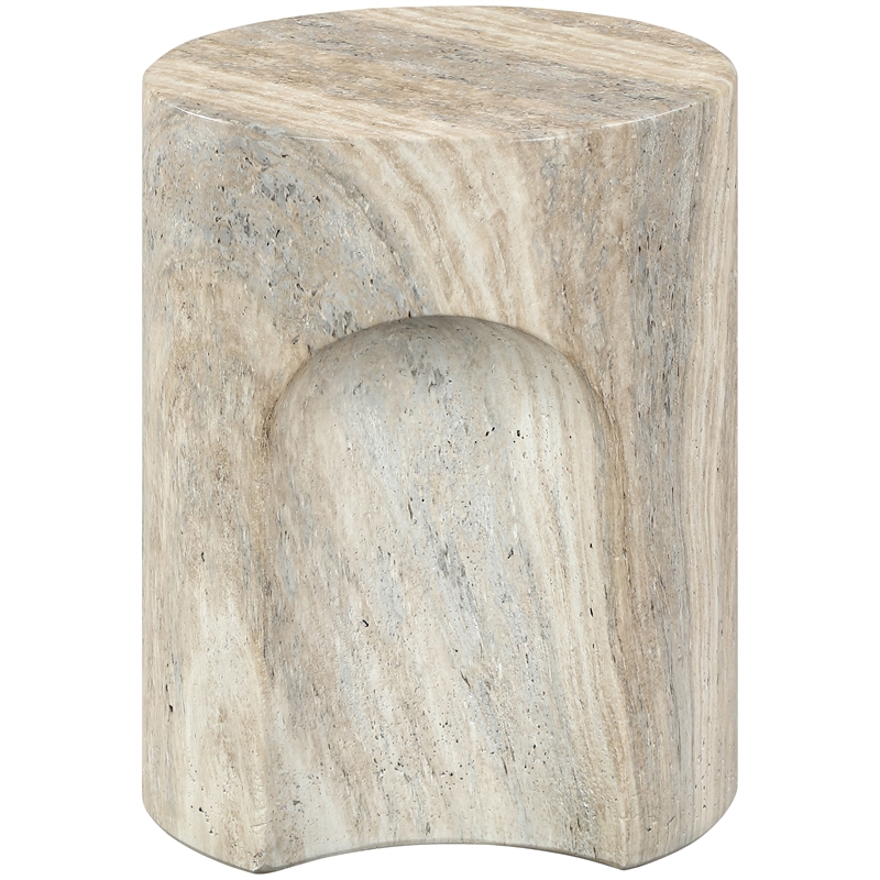 Meridian Furniture Olira Travertine Concrete Indoor / Outdoor End Table