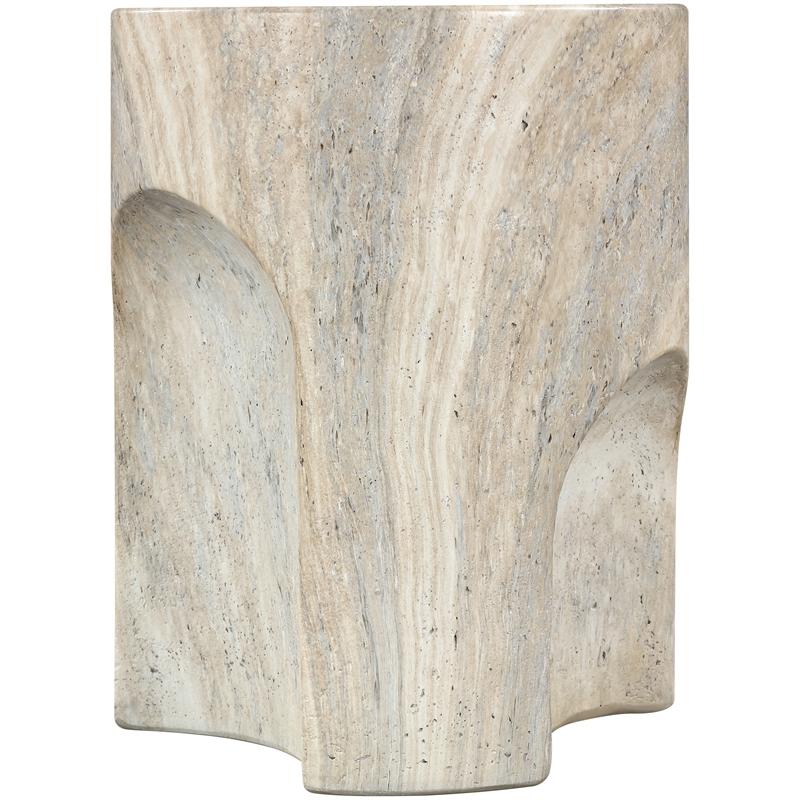 Meridian Furniture Olira Travertine Concrete Indoor / Outdoor End Table