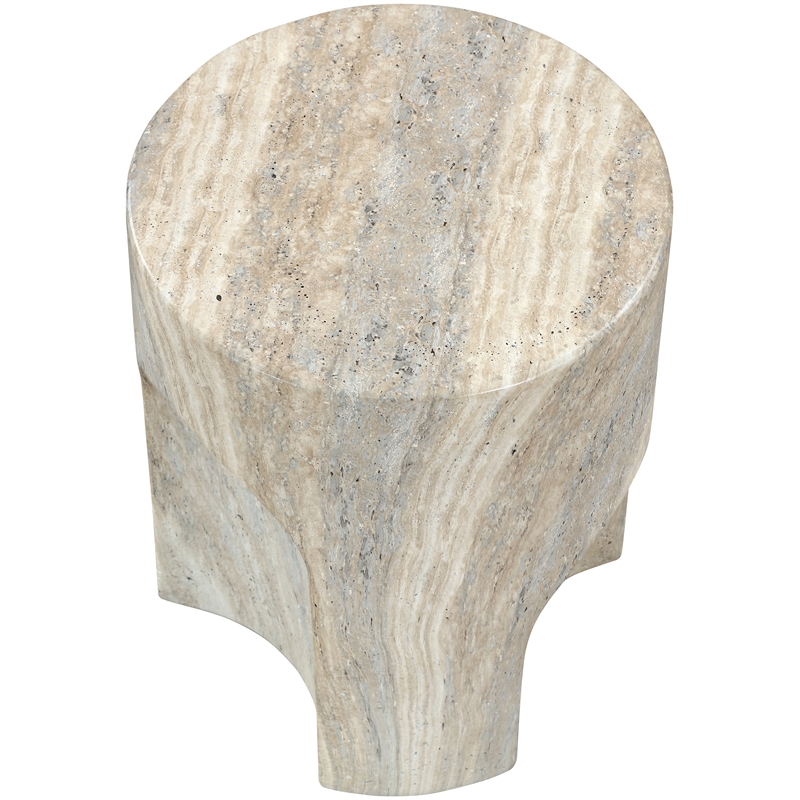 Meridian Furniture Olira Travertine Concrete Indoor / Outdoor End Table
