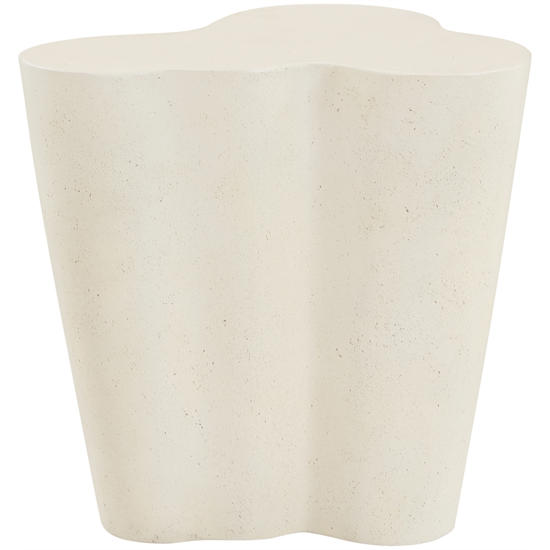 Meridian Furniture Monza Cream Concrete Indoor / Outdoor End Table