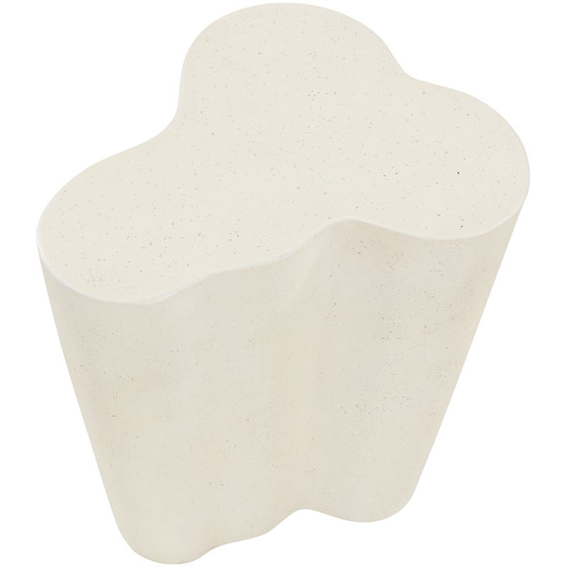 Meridian Furniture Monza Cream Concrete Indoor / Outdoor End Table