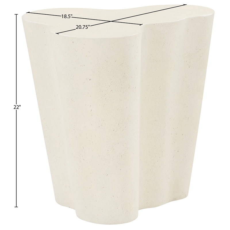 Meridian Furniture Monza Cream Concrete Indoor / Outdoor End Table