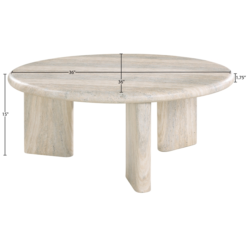 Meridian Furniture Avaya Travertine Concrete Indoor / Outdoor Coffee Table