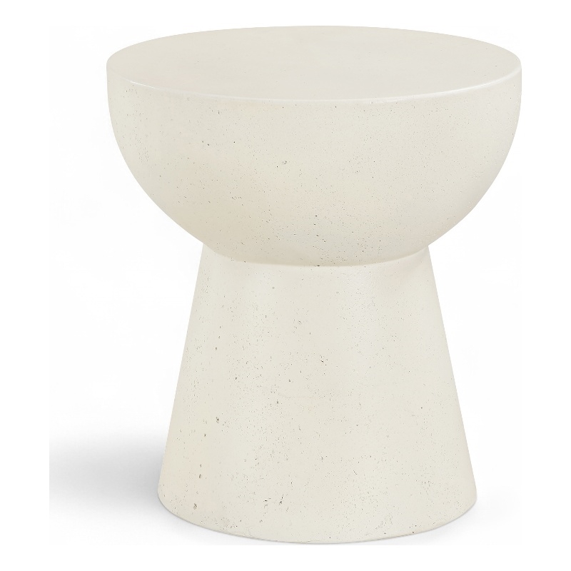 Meridian Furniture Avaya Cream Concrete Indoor / Outdoor End Table