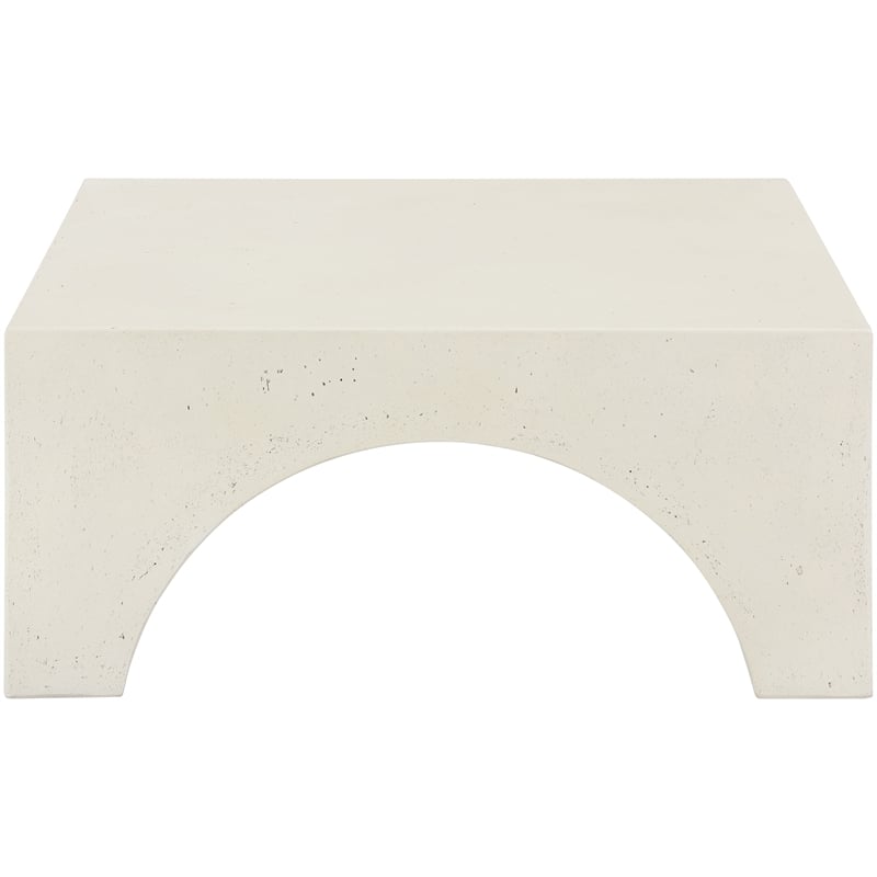 Meridian Furniture Renza Cream Concrete Indoor / Outdoor Coffee Table