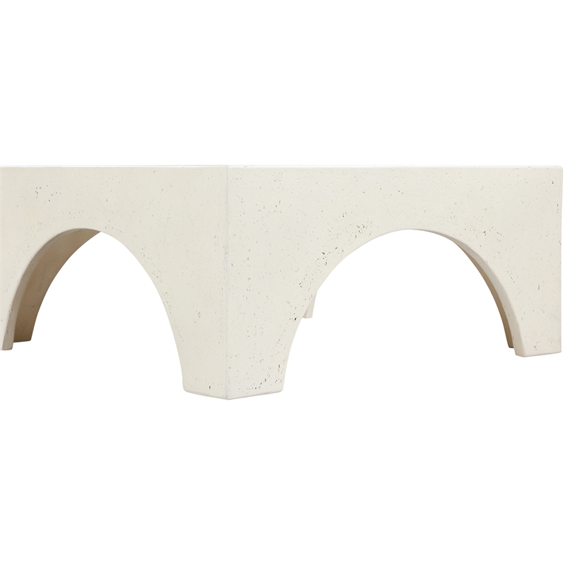 Meridian Furniture Renza Cream Concrete Indoor / Outdoor Coffee Table