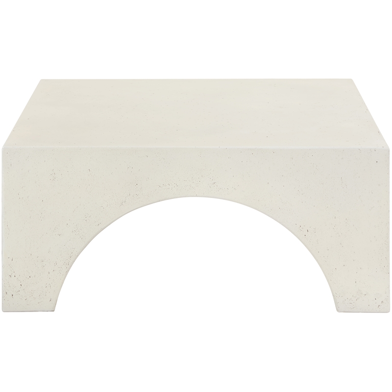 Meridian Furniture Renza Cream Concrete Indoor / Outdoor Coffee Table