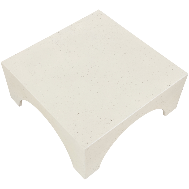 Meridian Furniture Renza Cream Concrete Indoor / Outdoor Coffee Table