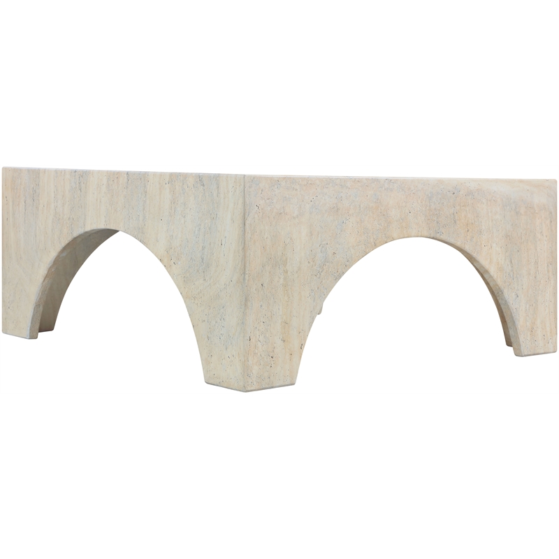 Meridian Furniture Renza Travertine Concrete Indoor / Outdoor Coffee Table