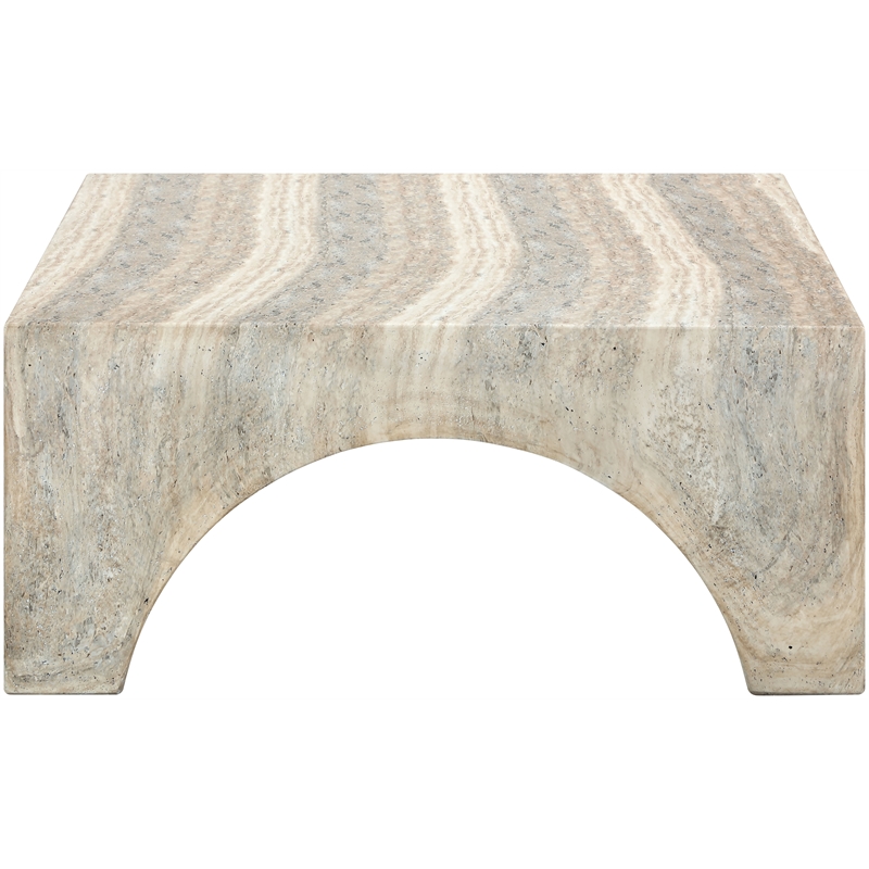 Meridian Furniture Renza Travertine Concrete Indoor / Outdoor Coffee Table
