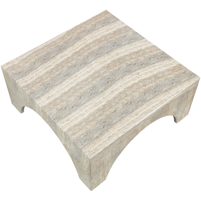 Meridian Furniture Renza Travertine Concrete Indoor / Outdoor Coffee Table