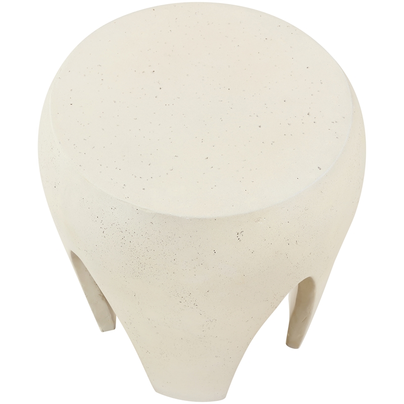 Meridian Furniture Moxie Cream Concrete Indoor / Outdoor End Table