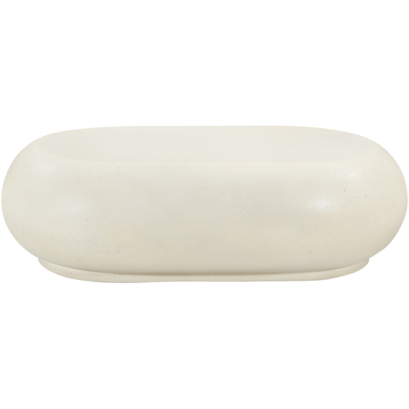 Meridian Furniture Pebble Cream Concrete Indoor / Outdoor Coffee Table