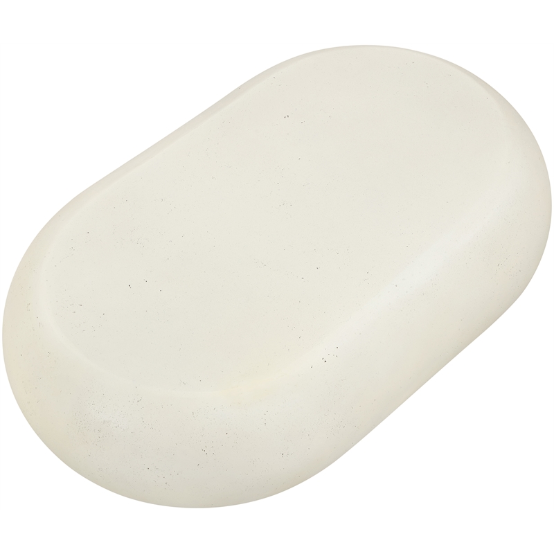 Meridian Furniture Pebble Cream Concrete Indoor / Outdoor Coffee Table