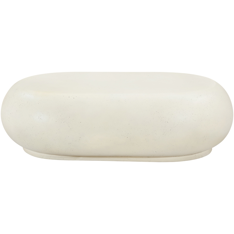 Meridian Furniture Pebble Cream Concrete Indoor / Outdoor Coffee Table