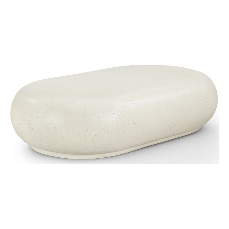 Meridian Furniture Pebble Cream Concrete Indoor / Outdoor Coffee Table