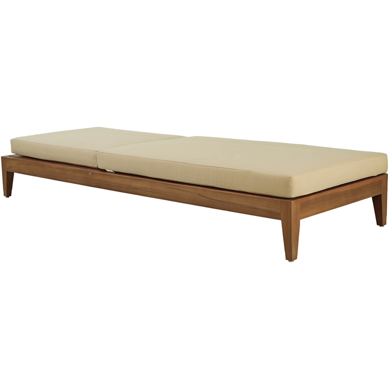 Meridian Furniture Mirella Natural Water Resistant Outdoor Patio Chaise Lounge