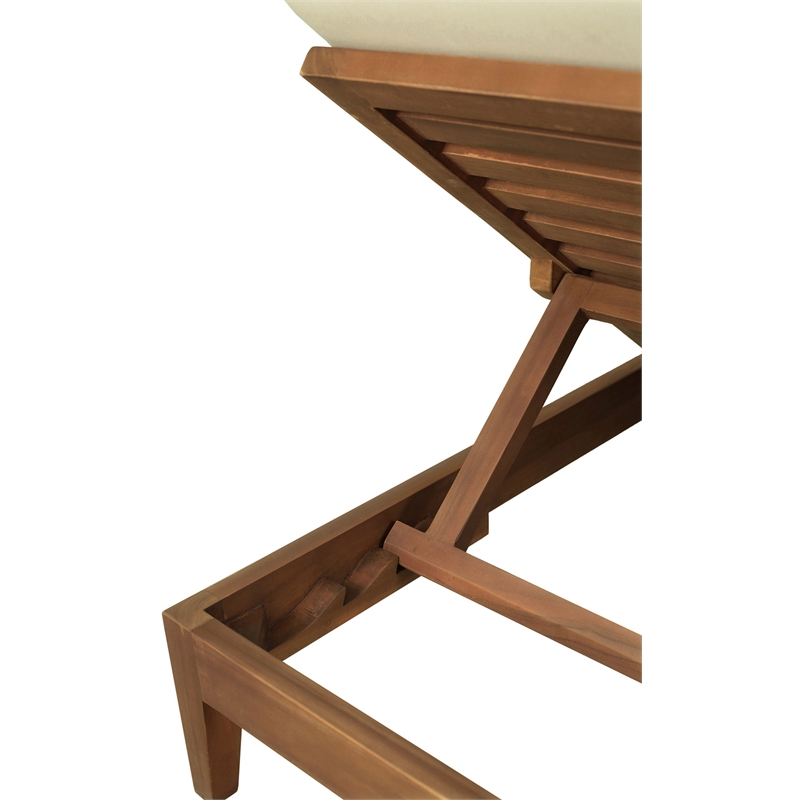 Meridian Furniture Mirella Natural Water Resistant Outdoor Patio Chaise Lounge