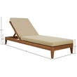 Meridian Furniture Mirella Natural Water Resistant Outdoor Patio Chaise Lounge