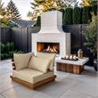 Meridian Furniture Mirella Tan Water Resistant Fabric Patio Corner Chair