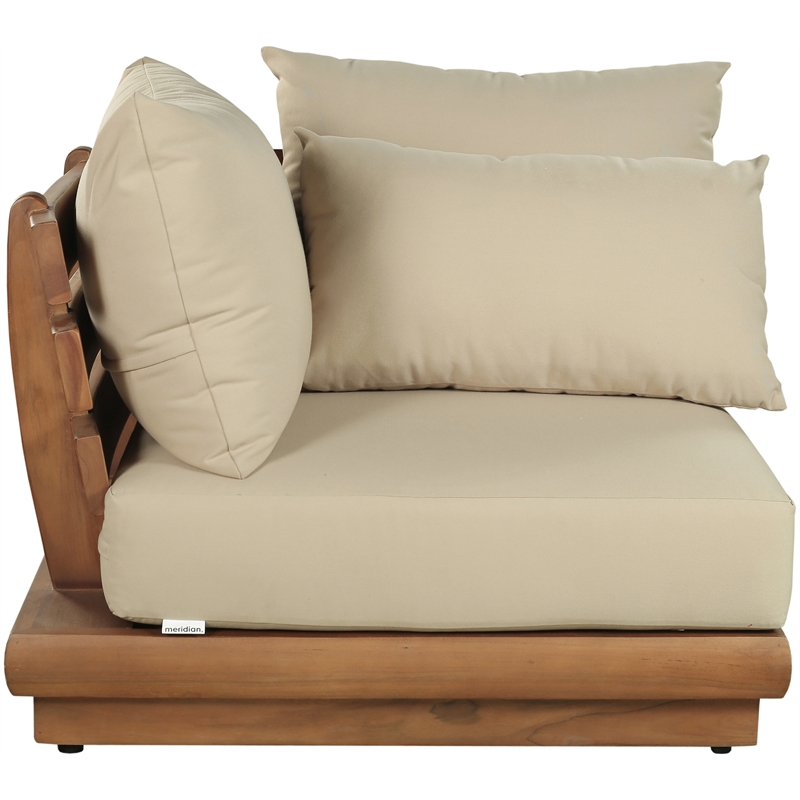 Meridian Furniture Mirella Tan Water Resistant Fabric Patio Corner Chair