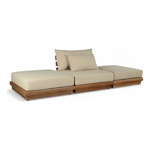Meridian Furniture Mirella 111&quot Tan Water Resistant Fabric 3pc Patio Sofa