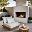 Meridian Furniture Mirella White Water Resistant Fabric Patio Armless Chair