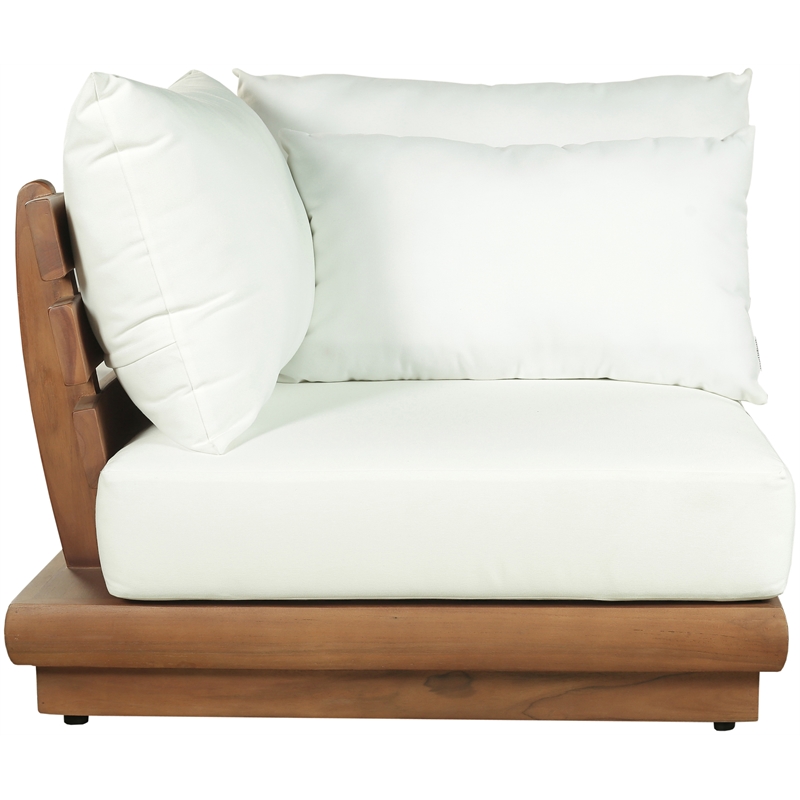 Meridian Furniture Mirella White Water Resistant Fabric Patio Corner Chair