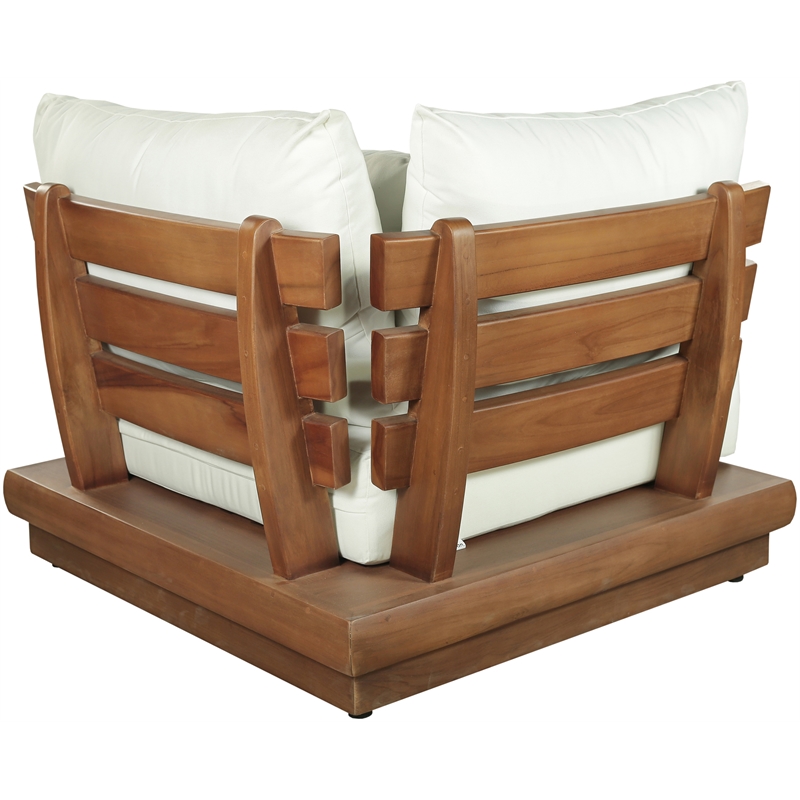 Meridian Furniture Mirella White Water Resistant Fabric Patio Corner Chair