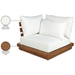 Meridian Furniture Mirella White Water Resistant Fabric Patio Corner Chair
