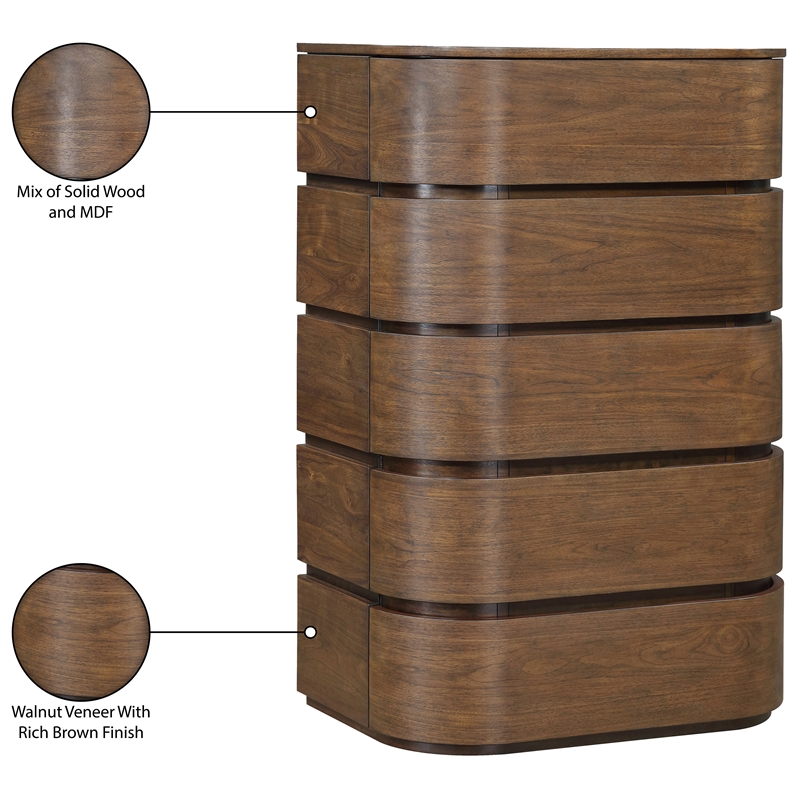 Meridian Furniture Annalise Brown Solid Wood Chest