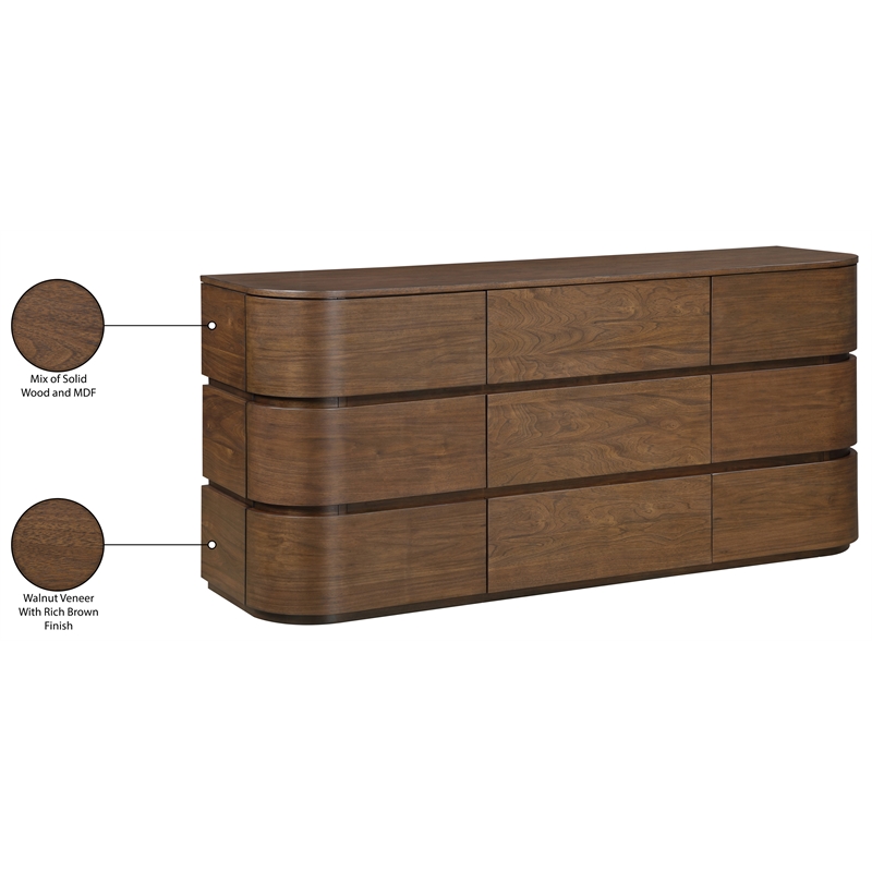 Meridian Furniture Annalise Brown Solid Wood Dresser